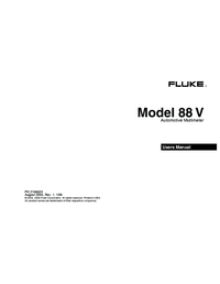 Thumbnail of document Manual - 88V / 88V/A 88 Series V Deluxe Automotive Multimeter